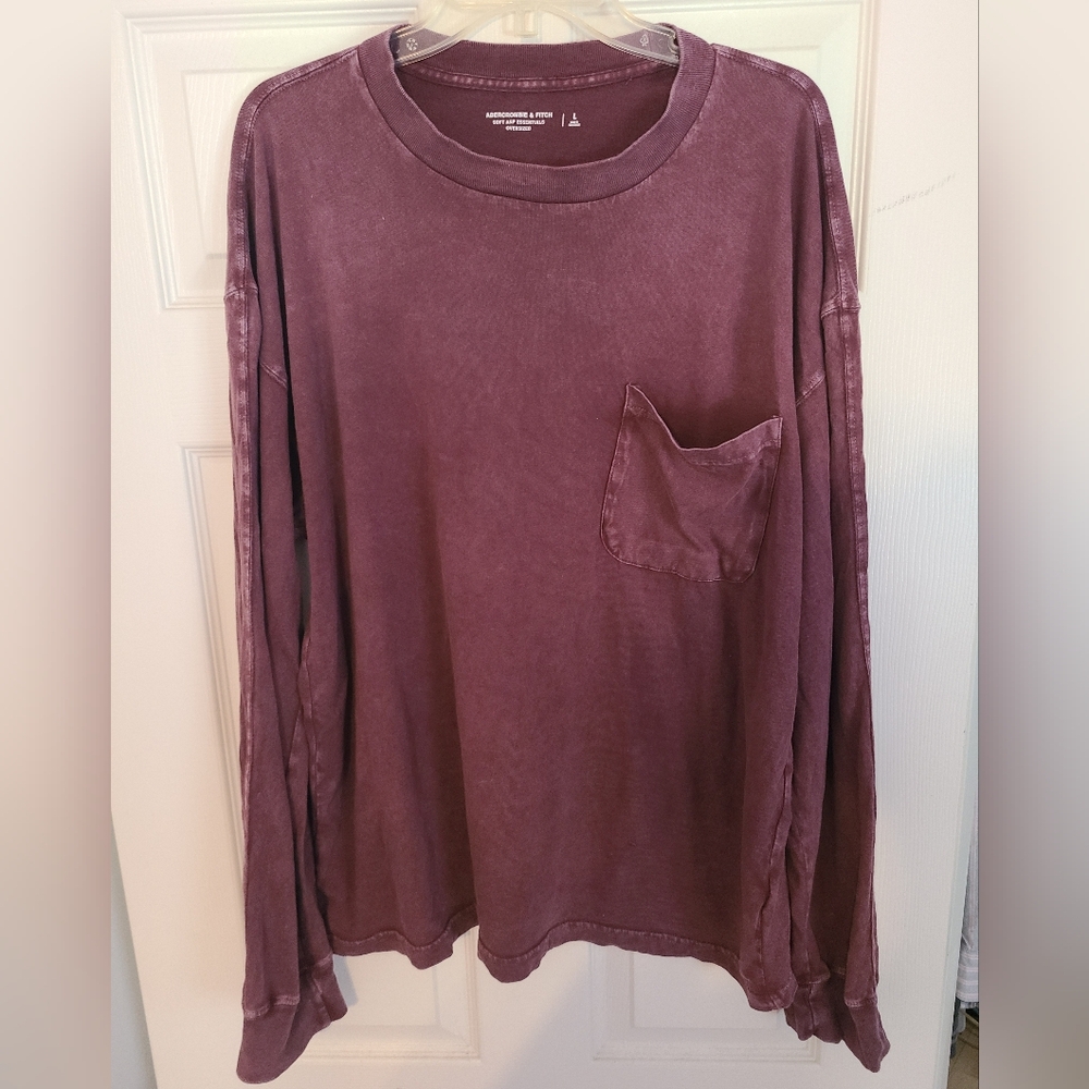 Abercrombie Oversized Long Sleeve Tee Plum
